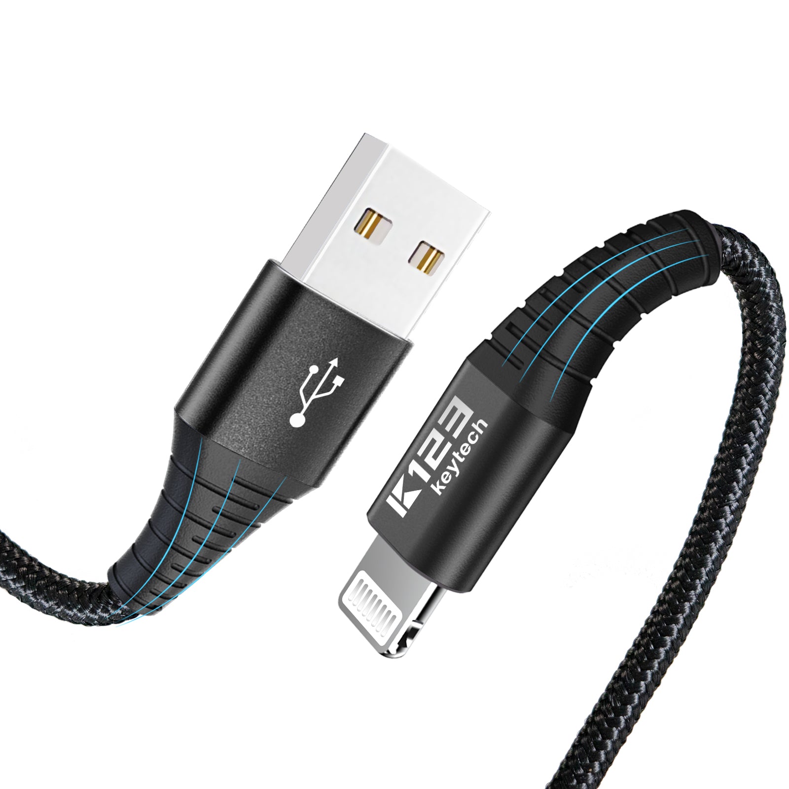 USB A to Lightning Charging Cable - 2 Meter MFi Certified