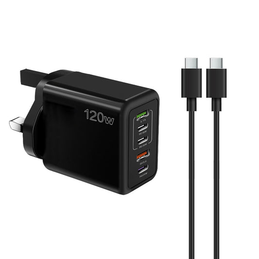 120W mobile phone fast charging charger Type-C European and American British standard PD + USB multi-port adapter tablet charging suit