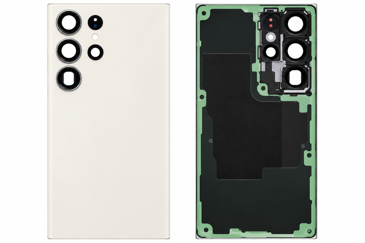 Samsung Galaxy S23 Ultra Back Glass Battery Cover Cream - No Logo