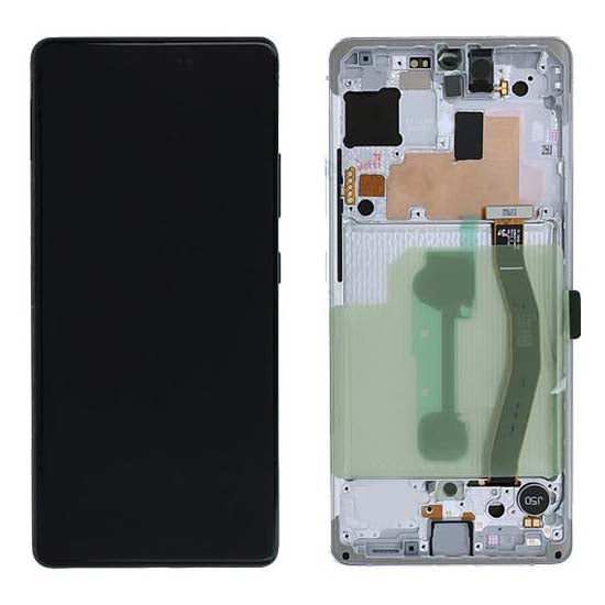 Genuine Samsung S10 Lite (SM-G770F) Complete lcd and touchpad with frame in White - Part no: GH82-21672B